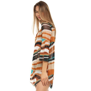 Thumbnail 3: Jordan Taylor Jordan Taylor Womens Abstract V-Neck Power Mesh Tunic 