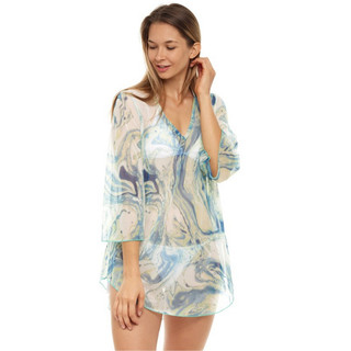 Thumbnail 2: Jordan Taylor Jordan Taylor Womens Abstract V-Neck Power Mesh Tunic 