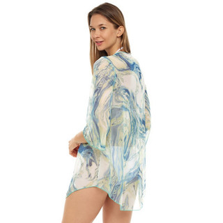 Thumbnail 4: Jordan Taylor Jordan Taylor Womens Abstract V-Neck Power Mesh Tunic 