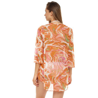 Thumbnail 4: Jordan Taylor Jordan Taylor Womens Abstract V-Neck Power Mesh Tunic 