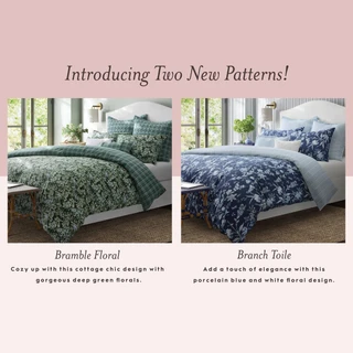 Thumbnail 32: Laura Ashley Laura Ashley Bramble Floral 7 Pc. Duvet Cover Set 