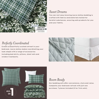 Thumbnail 35: Laura Ashley Laura Ashley Bramble Floral 7 Pc. Duvet Cover Set 