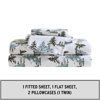 Thumbnail 35: Eddie Bauer Snowy Pines Flannel Sheet Set 