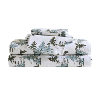 Thumbnail 10: Eddie Bauer Snowy Pines Flannel Sheet Set 