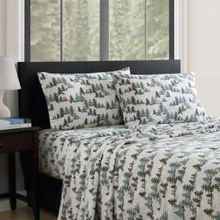 Thumbnail 5: Eddie Bauer Snowy Pines Flannel Sheet Set 