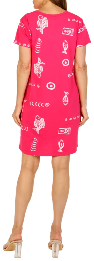 Thumbnail 2: In Gear In Gear Womens Short Sleeve Fish Print Swim Coverup 