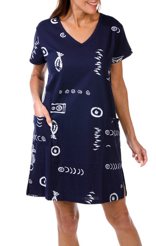 Thumbnail 4: In Gear In Gear Womens Short Sleeve Fish Print Swim Coverup 