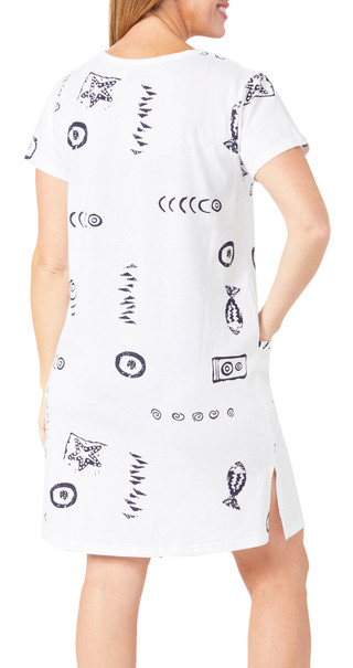 Thumbnail 2: In Gear In Gear Womens Short Sleeve Fish Print Swim Coverup 