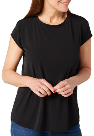 Thumbnail 2: Blue Sol Blue Sol Womens Solid Color Cap Sleeve Top 