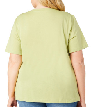 Thumbnail 2: Coral Bay Coral Bay Plus Solid V-Neckline Short Sleeve Top 
