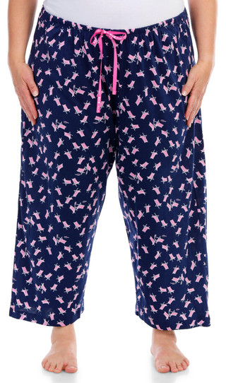 Thumbnail 5: Hue Hue Plus Beach Chairs Print Drawstring Sleep Capris 