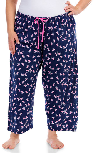 Thumbnail 2: Hue Hue Plus Beach Chairs Print Drawstring Sleep Capris 