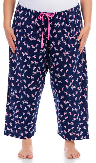 Thumbnail 6: Hue Hue Plus Beach Chairs Print Drawstring Sleep Capris 