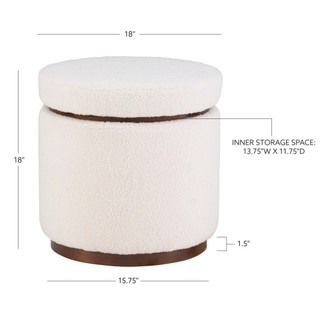 Thumbnail 10: Linon Linon Blanche Sherpa Storage Ottoman 