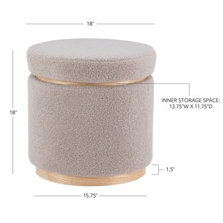 Thumbnail 10: Linon Linon Blanche Sherpa Storage Ottoman 