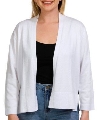 Thumbnail 3: Nina Leonard Nina Leonard Womens Solid Long Sleeve Shrug 