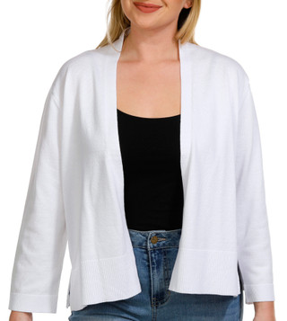 Thumbnail 1: Nina Leonard Nina Leonard Womens Solid Long Sleeve Shrug 