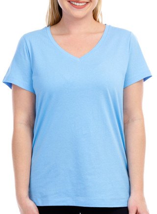 Thumbnail 1: Hue Hue Womens Solid Short Sleeve V-Neck Sleep Tee 