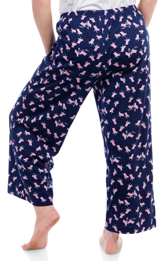 Thumbnail 2: Hue Hue Womens Beach Chairs Print Drawstring Sleep Capris 