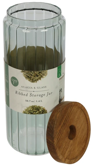 Thumbnail 2: CORE HOME Core Home 50 oz Ribbed Storage Jar 