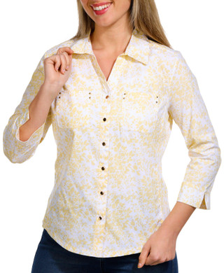 Thumbnail 3: Coral Bay Coral Bay Womens Printed Button Down 3/4 Sleeve Top 