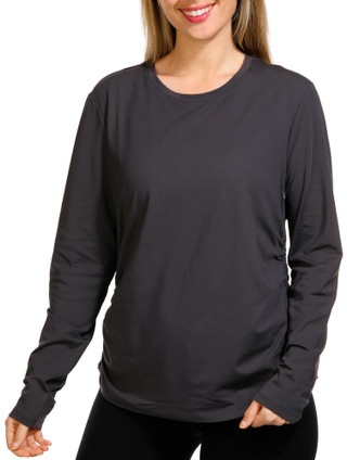 Thumbnail 1: APANA Apana Womens Ruched Side Long Sleeve Top 
