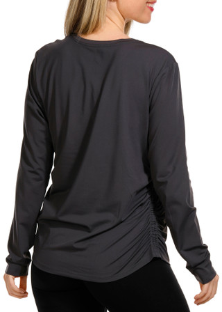 Thumbnail 2: APANA Apana Womens Ruched Side Long Sleeve Top 