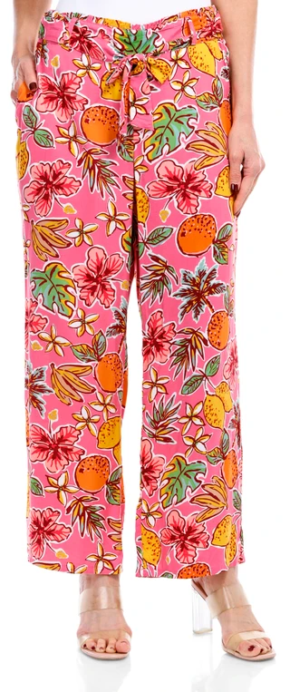 Thumbnail 1: BUNULU Bunulu Womens Print Wide Leg Pull On Pants 