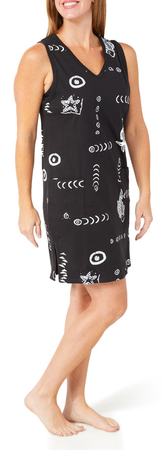 Thumbnail 3: In Gear In Gear Womens V-Neck Tank Fish Print Cover Up 