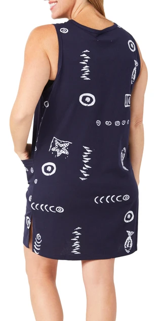 Thumbnail 2: In Gear In Gear Womens V-Neck Tank Fish Print Cover Up 