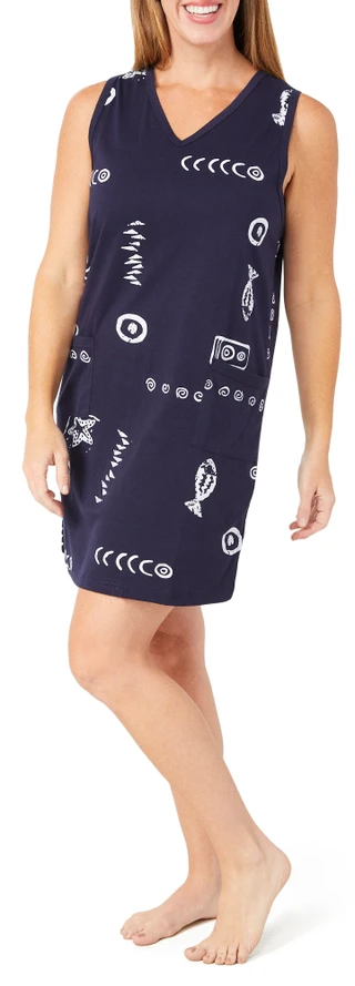 Thumbnail 3: In Gear In Gear Womens V-Neck Tank Fish Print Cover Up 