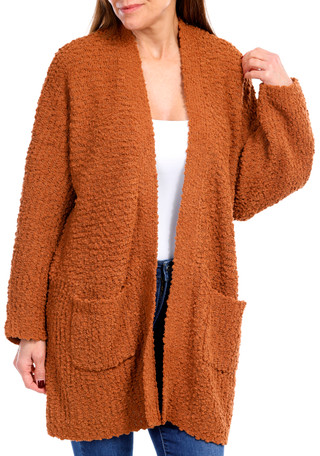 Thumbnail 3: BOBEAU Bobeau Womens Solid Popcorn Cardigan 