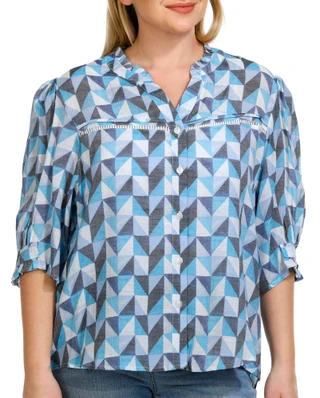 Thumbnail 6: Zac & Rachel Zac & Rachel Petite Print 3/4 Sleeve Top 