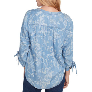 Thumbnail 4: Alfred Dunner Alfred Dunner Womens 3/4 Floral Tencel Scroll Top 