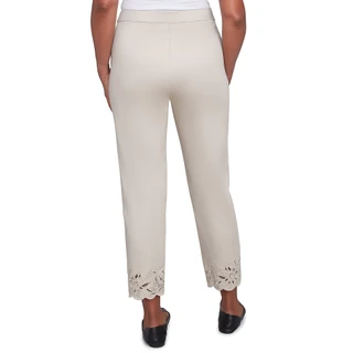 Thumbnail 2: Alfred Dunner Alfred Dunner Petite Floral Cut Out Ankle Pants 