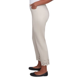 Thumbnail 3: Alfred Dunner Alfred Dunner Petite Floral Cut Out Ankle Pants 