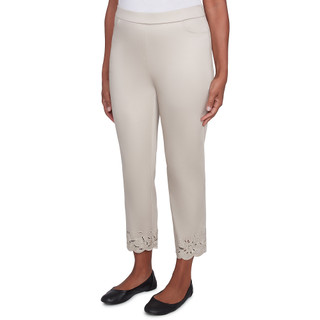 Thumbnail 4: Alfred Dunner Alfred Dunner Petite Floral Cut Out Ankle Pants 