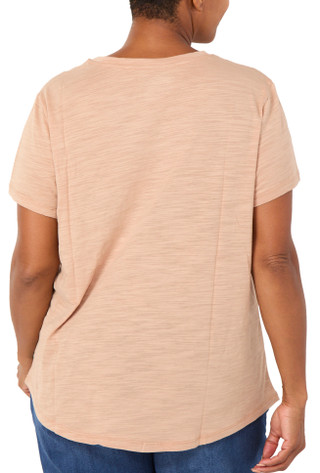 Thumbnail 2: Blue Sol Blue Sol Plus Solid Luxey Scoop Neck Short Sleeve Top 