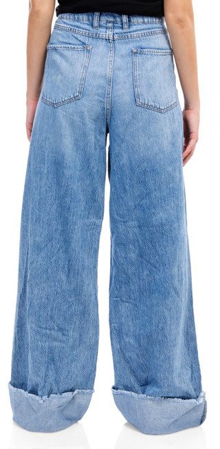 Thumbnail 4: Rewash Rewash Juniors Raw Cuff Wide Leg Jeans 