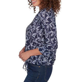 Thumbnail 6: Hearts of Palm Hearts of Palm Womens 3/4 Sleeve Embroidered Blouson Top 