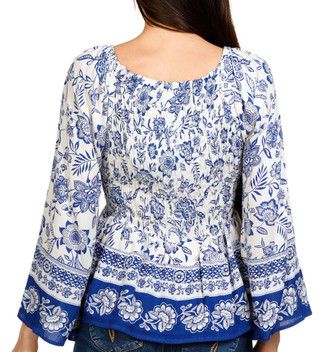 Thumbnail 2: Angie Angie Juniors Long Sleeve Smocked Peplum Top 