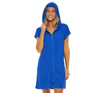 Thumbnail 1: Jordan Taylor Jordan Taylor Womens Waffle Cap Sleeve Hoodie Cover Up 