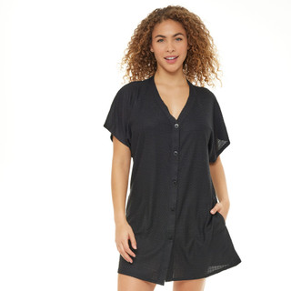 Thumbnail 2: Jordan Taylor Jordan Taylor Womens Waffle Tunic Pocket Swim Cover Up 