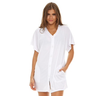 Thumbnail 2: Jordan Taylor Jordan Taylor Womens Waffle Tunic Pocket Swim Cover Up 