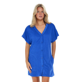 Thumbnail 1: Jordan Taylor Jordan Taylor Womens Terry Tunic Pocket Swim Cover Up 
