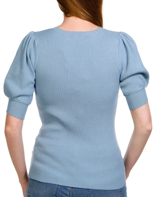 Thumbnail 4: T. Tahari T. Tahari Petite Short Sleeve Ribbed Top 