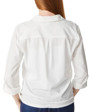 Thumbnail 2: Ny Collection NY Collection Womens 3/4 Sleeve Silky Stretch Tie Front Top 