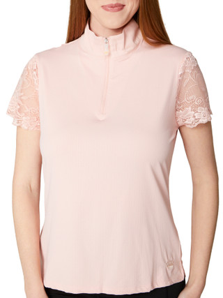 Thumbnail 2: KASTEL Kastel Womnes Active Lace Cap Sleeve 1/4 Zip Top 