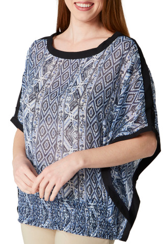 Thumbnail 2: Ny Collection NY Collection Womens Long Sleeve Chiffon Poncho Top 