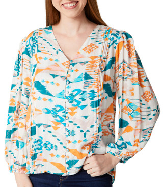 Thumbnail 2: BUNULU Bunulu Womens Long Sleeve Metallic Buttoned Top 
